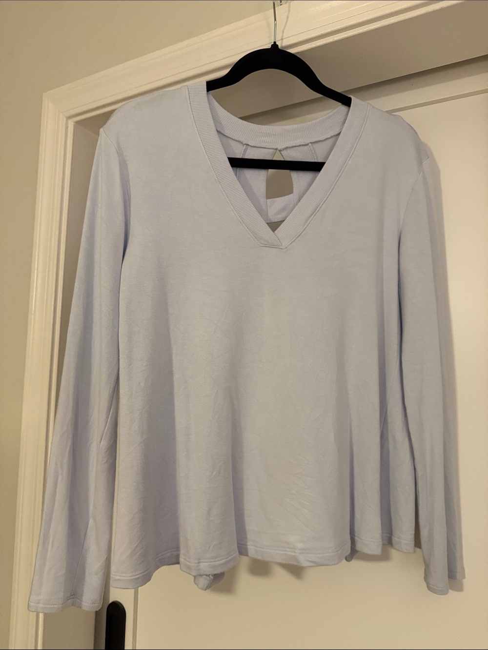 Beyond Yoga - Light Blue, Open-Back, Long Sleeve Top